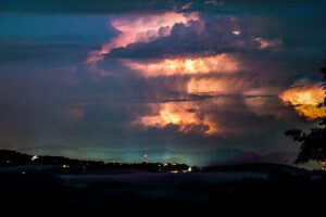 Thunderstorm over Franklin North Carolina as seen from North Georgia