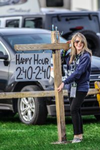Party sign (with toothbrushes attached) at the Rolex 24 hours at Daytona.