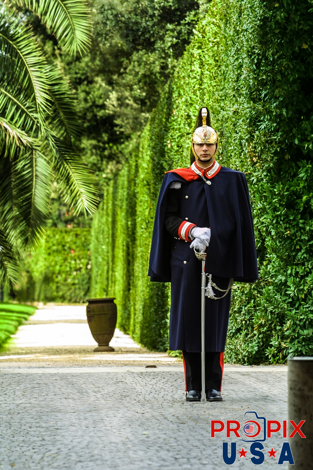 A Cuirassiers guard of honor for the President of Italy.