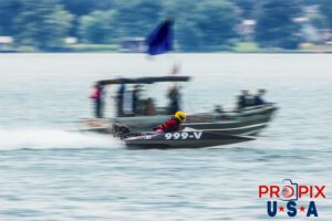 Amateur racer in boat 999-V at the 2024 Lake Guntersville Alabama Hydrofest