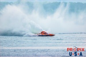 GP-79 "Bad Influence" Competing at Lake Guntersville Alabama in the 2024 Hydrofest. The boat is driven by Jeff Bernard. These boats are powered by a 1,500 GM based blown engine making it capable of running up to 170mph.