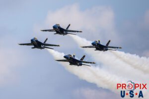 The Blue Angels performing the "Diamond 360" maneuver at the 2025 Augusta Georgia airshow. #1 Commander Adam Bryan (Commanding Officer) #2 Commander Jack Keilty (Right Wing) #3 Major Brandon Wilkins (Left Wing) #4 Lieutenant Commander Wes Perkins (Slot) Aircraft code: F18 Airport code(s): KAGS, AGS