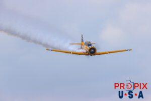 Looks like Jeff got a box of Cuban cigars for his birthday..! N3639F 1945 North American T-6 Texan performing at the 2025 Sun N Fun airshow in Lakeland Florida with Jeff Shetterly piloting this WWII era aircraft. Aircraft code: T6 Airport code(s): KLAL, LAL