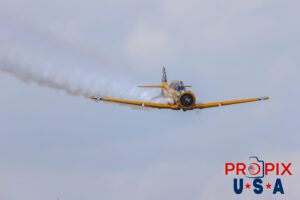 If Jeff asks if you want to go for a ride, it's probably wise to decline his invitation. N3639F 1945 North American T-6 Texan performing at the 2025 Sun N Fun airshow in Lakeland Florida with Jeff Shetterly piloting this WWII era aircraft. Aircraft code: T6 Airport code(s): KLAL, LAL