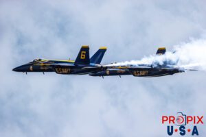 Blue Angels #5 and #6 were in the process of performing the "Tuck Over Roll" at the 2025 Augusta Georgia airshow. #5 Commander Thomas Zimmerman (Lead Solo) #6 Lieutenant Commander Connor O'Donnell (opposing Solo) Aircraft code: F18 Airport code(s): KAGS, AGS
