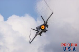 Major Melanie "MACH" Kluesner was performing an ordinance delivery demonstration in her F-35 Lightning with the afterburner engaged at the 2025 Sun N Fun airshow in Lakeland Florida. Aircraft code: F35 Airport Code(s): KLAL, LAL