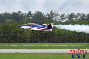 Lil Monster..! N798LL 2015 Sonex JSX003 piloted by Tom "Lark" Larkin for Mini Jet Airshows. This demonstration flight was part of the 2025 Brunswick Georgia airshow. Aircraft code: JSX N321RJ 1977 Champion Decathalon piloted by RJ Gritter at the 2025 Brunswick Georgia airshow. Aircraft code: BL8 Airport code(s): BQK, KBQK Photo date: 5-17-2025