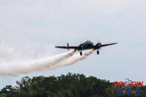 Smokin the neighbors out..! N9109R 1942 Beechcraft 18 piloted by Matt Younkin at the 2025 Brunswick Georgia airshow approaching the crowd. Aircraft code: BE18 Airport code(s): BQK, KBQK Photo date: 5-17-2025