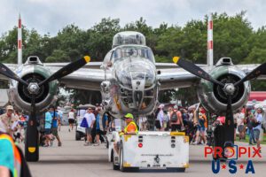 Probably better to tow out, instead if taxiing..! B-25 bomber "Panchito" was being towed to the flightline in preparation of it's upcoming demonstration flight at the 2025 Sun N Fun airshow in Lakeland Florida. Tail Number: N9079Z Aircraft code: B25 Airport code(s): KLAL, LAL