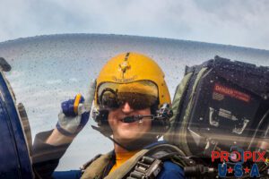 Number one..! The Blue Angels performance was canceled on Sunday May 18th, 2025 in Brunswick Georgia due to a brief rain shower. Everyone other than event staff had evacuated... except one..! The rain covered canopy evidenced the recent shower and was only moments away from meeting a high speed blow dryer. As the Blue Angels commanding officer and pilot #1 just started to taxi, I was almost in the way (but not quite). While holding the camera up with one hand and pointed one finger up with the other hand as to non-verbally request he do the same. Graciously, with a genuine big smile and one finger held up, a great image was made. #1 Commander Adam Bryan (Commanding Officer) Aircraft code: F18 Airport code(s): BQK, KBQK Photo Date: 5-18-2025