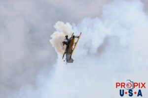 Rolling Buck. N99MF 1982 Pitts S-2 is flown by Buck Roetman. Buck was performing a series of aerobatic maneuvers at the 2025 Augusta Georgia airshow Aircraft code: PTS2 Airport code(s): KAGS, AGS