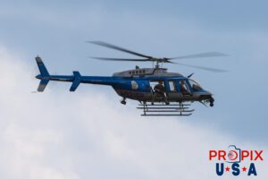 N921SP 2012 Bell 407 helicopter flown by the Georgia State Patrol at the 2025 Augusta Georgia airshow. Aircraft code: B407 Airport code(s): KAGS, AGS