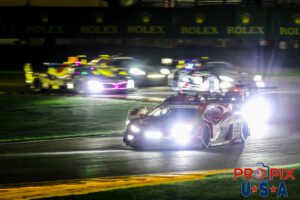 Only two minutes until the drive thru closes..! The #9 Lamborghini GTD car is leading a pack of aggressive competitors in the pre dawn hours of the 2025 Rolex 24 at Daytona.