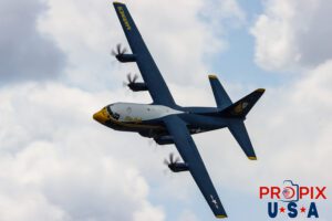 Blue Angels' C-130 supply and transport aircraft "Fat Albert" doing a "Parade Pass" at the 2025 Augusta Georgia airshow. Captain Sam Petko (USMC) Captain Isaac Becker (USMC) Major Josh Horman (USMC) Aircraft code: C130 Airport code: KAGS, AGS