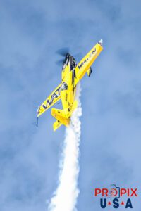 Smoking on the top floor only..! Mike Goulian is performing in his 2008 Extra EA-300 at the 2025 Sun N Fun airshow in Lakeland Florida. Tail Number: N821MG Aircraft code: E300 Airport code(s): KLAL, LAL