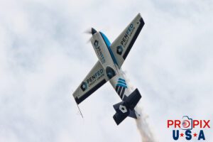 Taking the elevator to the top floor. N821MG 2009 Extra EA-300 piloted by Mike Gulian at the 2025 Brunswick Georgia airshow. Aircraft code: E300 Airport code(s): BQK, KBQK Photo date: 5-17-2025
