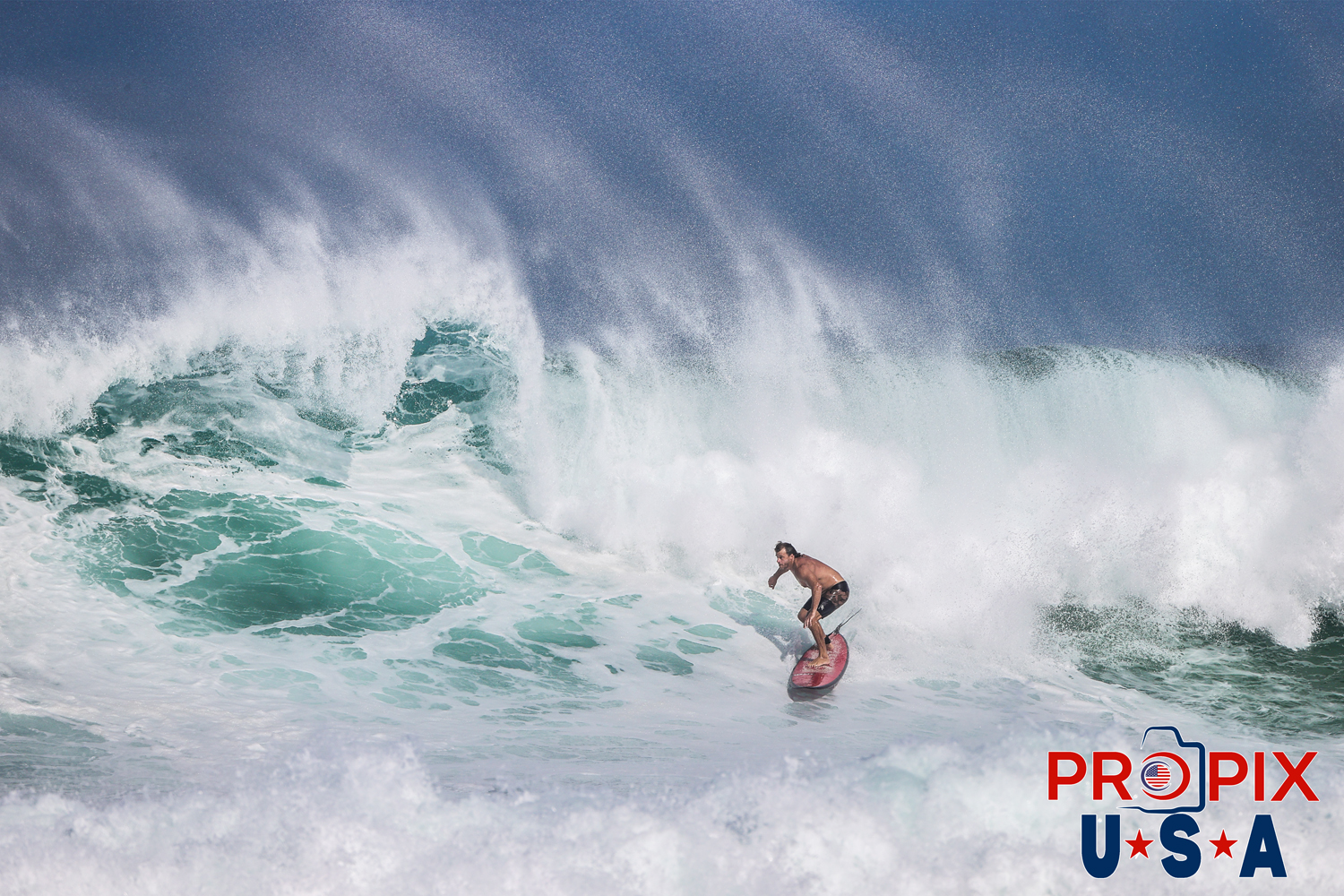 The North Shore's big wind and big waves. Big wind often helps big surfing waves develop on Oahu Hawaii's North Shore.