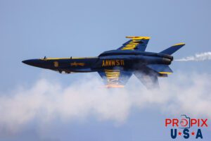 Blue Angels #5 and #6 demonstrated the "Opposing Four Point Roll" at the 2025 Augusta Georgia airshow. Aircraft #5 had just passed, leaving the smoke trail seen. #6 Lieutenant Commander Connor O'Donnell (opposing Solo) Aircraft code: F18 Airport code(s): KAGS, AGS