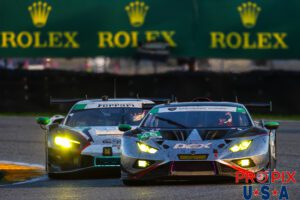 How do you say "Get the hell out of my way" in Italian..? The Ferrari has all the intentions of forcing the #45 Lanborghini to make even the slightest mistake, so it can overtake him. The is taken on Sunday morning at the 2025 Rolex 24 hours at Daytona.