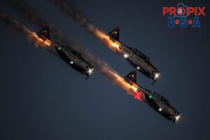 Titan aerobatic. A little smoke and lights (mirrors) makes their flight demonstration somewhat entertaining as their flying skills are less than spectacular. Titan Aerobatic Team performing at the 2025 Sun N Fun night airshow in Lakeland Florida. #1 N791MH 1951 North American T-6 Texan. Mark Henley: Lead Pilot #2 N3267G 1943 North American T-6 Texan. Bryan Regan: Right Wing #3 N7462C 1958 North American T-6 Texan. Steve Gustafson: Left Wing Aircraft code: T6 Airport code(s): KLAL, LAL