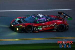 Rest Area: 7 hours and 46 minutes ahead..! The GTD McLaren was screaming past the start finish line at Daytona International Speedway near dawn on Sunday morning at the 2024 Rolex 24 hours at Daytona.