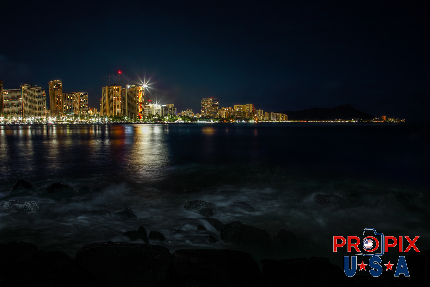 Hawaii Yacht Club and Waikiki beach in the pre-dawn hours. View of the Hawaii Yacht club, Diamondhead and Waikiki beach as sunrise nears on Oahu Hawaii.