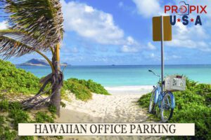 Plenty of parking available..! The dream of many. If only to escape the hustle and bustle and to have a job where one could ride a bicycle to a Hawaiian beach.