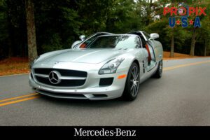 Gullwing 2.0 Mercedes Benz SLS AMG autumn photoshoot in Greeneville South Carolina.