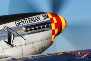 N551J 1943 P-51 Mustang "Gentelman Jim" preparing for departure at the 2017 Sun N Fun airshow in Lakeland Florida. Aircraft code P51