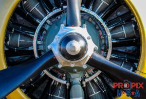 Vintage aircraft engine at the 2017 Sun N Fun Airshow in Lakeland Florida.
