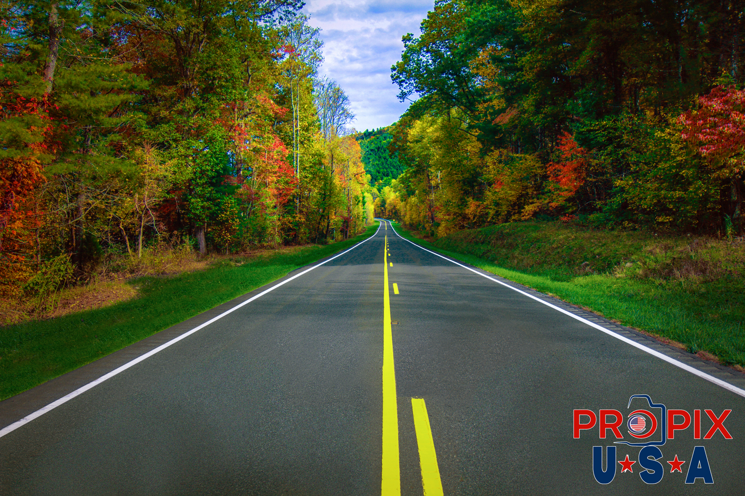 Out for a Sunday morning drive. North Georgia colorful road in autumn