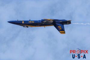 2017 Blue Angels F-18 Hornet performing at the 2017 Sun N Fun airshow in Lakeland Florida. #5 Commander Frank Weisser: Lead Solo Aircraft code F18.