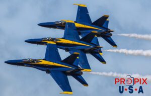 Blue Angels F-18 Hornets performing at the 2017 Sun N Fun airshow in Lakeland Florida. #1 Commander Ryan Bernacchi #2 Lt. Damon Kroes: Right Wing #3 Lt. Nate Scott: Left Wing Aircraft code F18