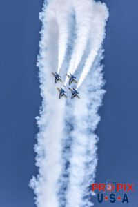 Blue Angels F-18 Hornets performing at the 2017 Sun N Fun airshow in Lakeland Florida. #1 Commander Ryan Bernacchi #2 Lt. Damon Kroes: Right Wing #3 Lt. Nate Scott: Left Wing #4 Lt. Lance Benson: Slot Aircraft code F18.