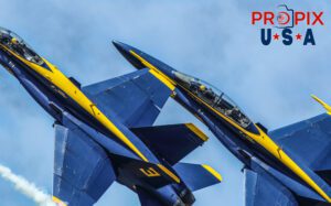 Blue Angels F-18 Hornets performing at the 2017 Sun N Fun airshow in Lakeland Florida. #3 Lt. Nate Scott: Left Wing #4 Lt. Lance Benson: Slot Aircraft code F18.