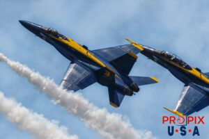 Blue Angels F-18 Hornets performing at the 2017 Sun N Fun airshow in Lakeland Florida. #3 Lt. Nate Scott: Left Wing #4 Lt. Lance Benson: Slot Aircraft code F18.