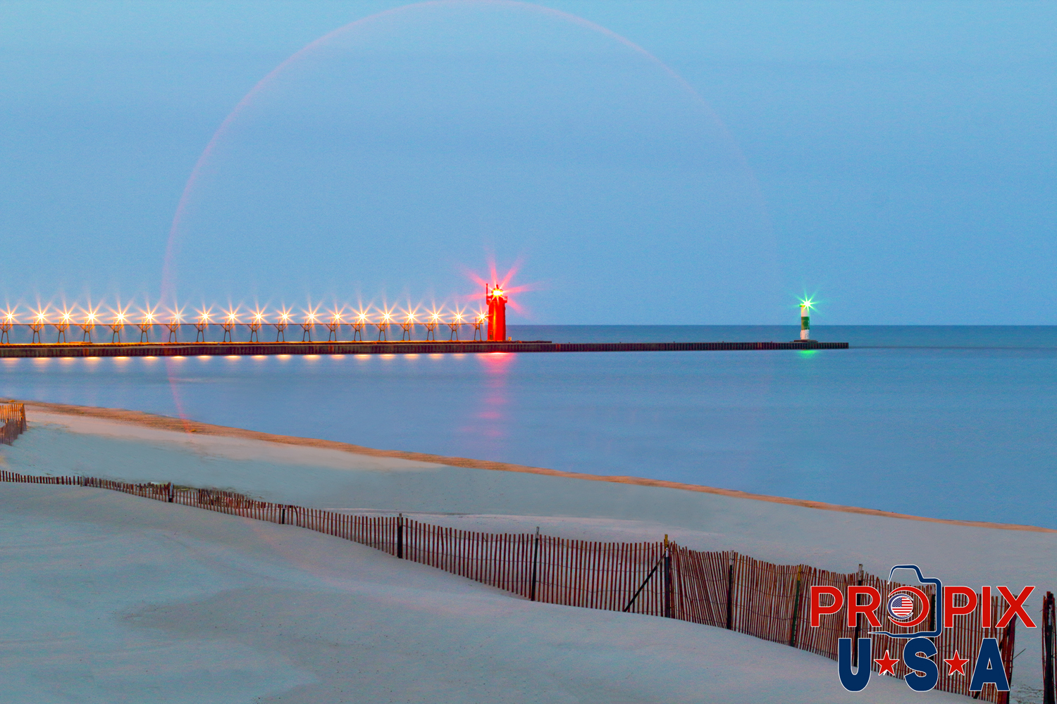South Haven Michigan Pier in winter