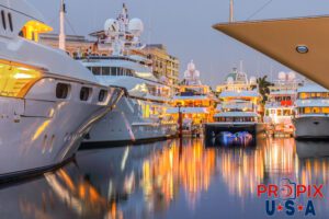 The color of money..! Yachts docked at a Marina.