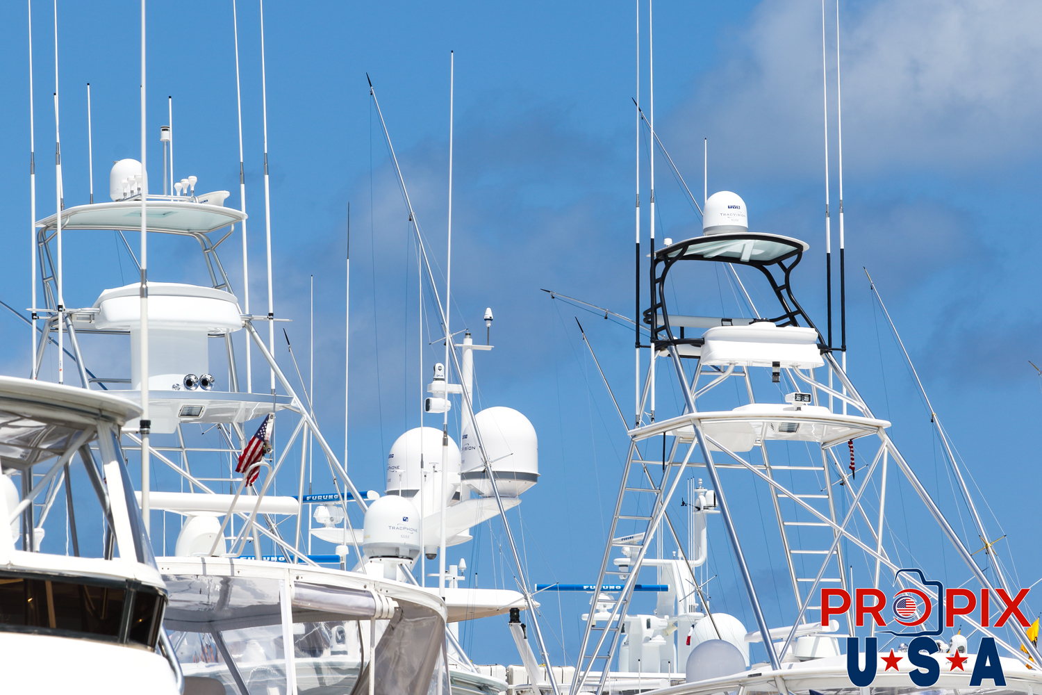 Sport fishing yacht towers.