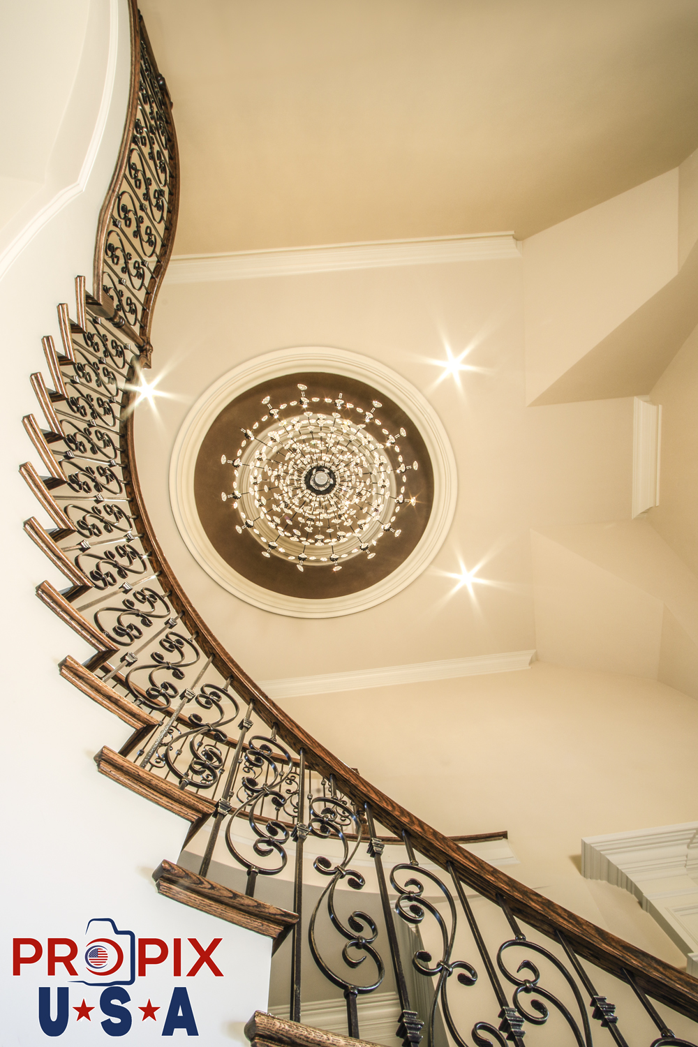 Curved luxury staircase