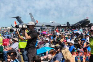 The huge Saturday airshow crowd at the 2024 Sun N Fun airshow in Lakeland Florida. Airport code(s): KLAL, LAL Photo date: 4-13-2024
