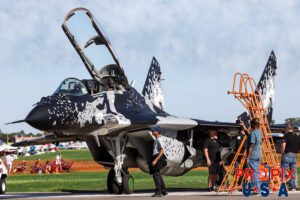 Probably not too sure what kind of bird that is..! N29UB 1989 Mikoyan MIG 29 A young boy likely unable to grasp the rarity and the gravity of a Cold War MIG being on U.S. soil, but is nonetheless intrigued. Aircraft code: MG29 Airport code(s): KLAL, LAL Photo date: 4-13-2024