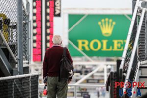 Not his first rodeo..! The stories to be told. One can only imagine the auto racing experiences this man may have. This doesn't appear to be a novice IMSA racing fan, as he appears well prepared for the event. Clearly there is a passion for this sport in this man. This is from the 2018 IMSA Rolex 24 hours at Daytona.
