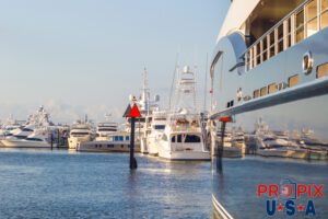 PARKING LOT IS FULL..! Marina full with yachts.