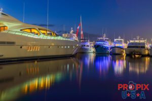 Just reflecting..! Yachts docked at sunrise.