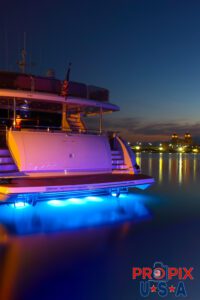 You light up my life..! Yacht docked at sunrise in the Palm Beach intercoastal waterway.