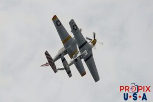 That's flipping nuts..! N51LW 1962 P-51 Mustang (The Little Witch) N5444V 1944 P-51 Mustang (Cheryl Lynn) Jack Aces P-51 flight demonstration team performing at the 2025 Smyrna Tennessee airshow. Aircraft code: P51 Airport code(s): MQY, KMQT Photo date: 6-7-2025