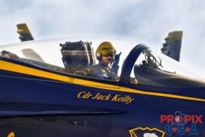 Adios #2 Blue Angel #2 waving two fingers as he begins to taxi for departure from the 2025 Smyrna Tennessee event. #2 Commander Jack Keilty (Right Wing) Aircraft code: F18 Airport code(s): MQY, KMQY Photo date: 6-8-2025