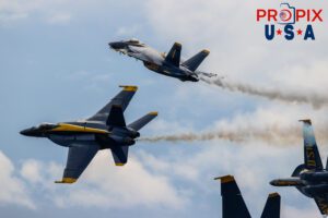 The Blue Angels are performing the "Diamond Low Break Cross" at the 2025 Brunswick Georgia airshow. #1 Commander Adam Bryan (Commanding Officer) #2 Commander Jack Keilty (Right Wing) #3 Major Brandon Wilkins (Left Wing) #4 Lieutenant Commander Wes Perkins (Slot) Aircraft code: F18 Airport code(s): BQK, KBQK Photo date: 5-17-2025