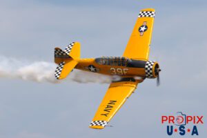 N3639F 1945 North American T-6 Texan performing at the 2025 Brunswick Georgia airshow with Jeff Shetterly piloting this WWII era aircraft. Aircraft code: T6 Airport code(s): BQK, KBQK Photo date: 5-18-2025